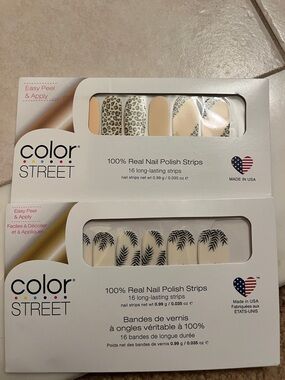 Color Street Cream Leopard & Palm Nail Polish Strips by Color Street